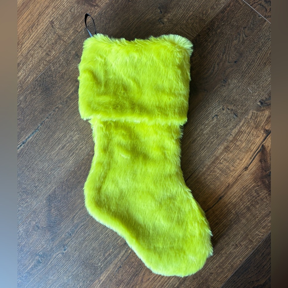 NWOT Green Furry Grinch Inspired Christmas Stocking ✨Multiple Available✨